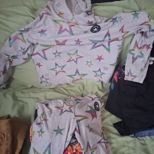 Kids Star Pattern Hoodie and Pants Set